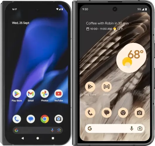 图 2 左起 Pixel 9 Pro Fold、Pixel Fold